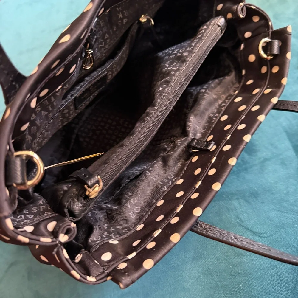 Kate Spade New York Polka Dot Nylon Tote Bag‎ Black White